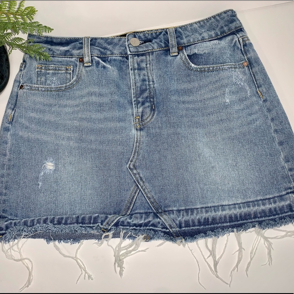 Kendall + Kylie Distressed Jean Skirt